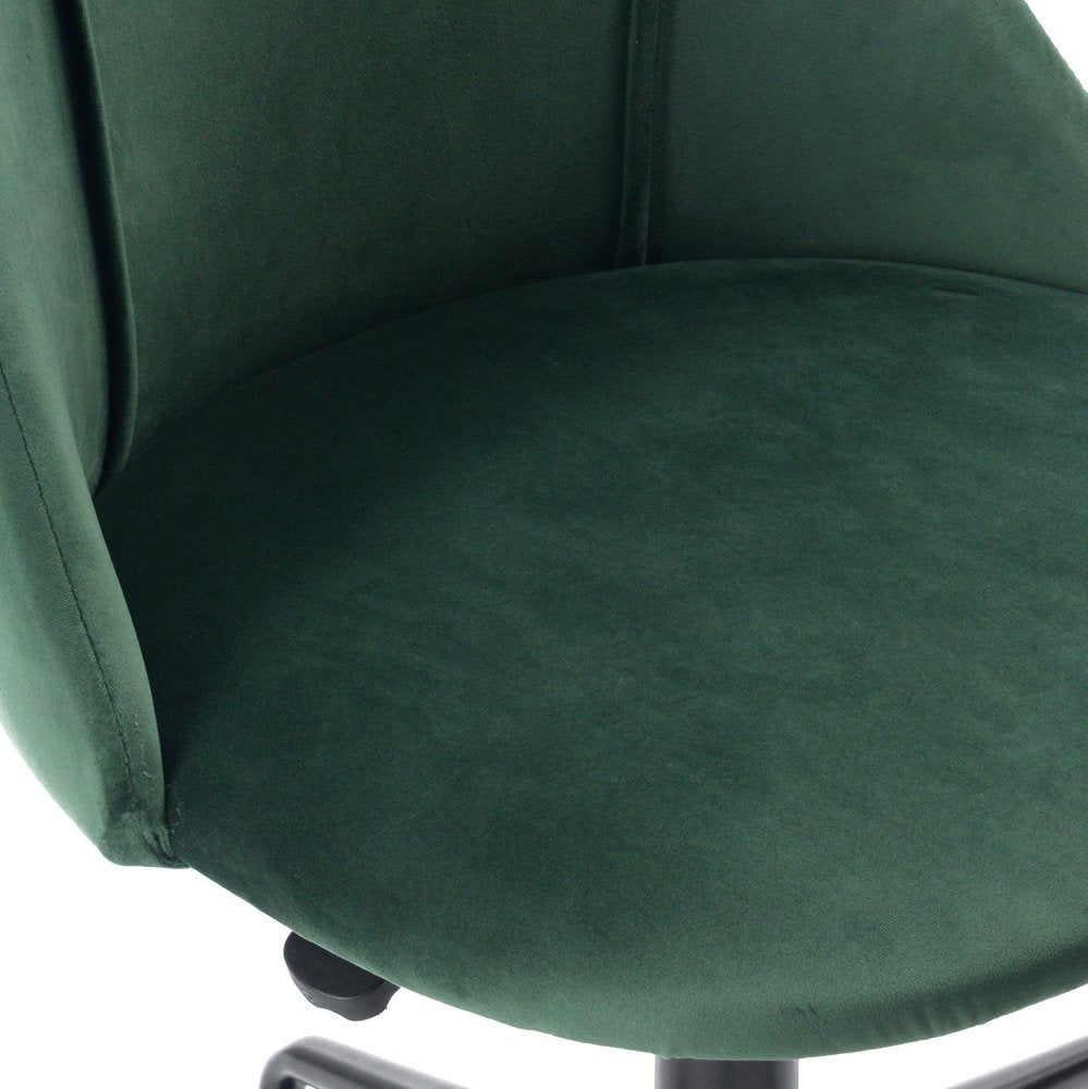 Green and Black Adjustable Height Swivel Rolling Office Chair