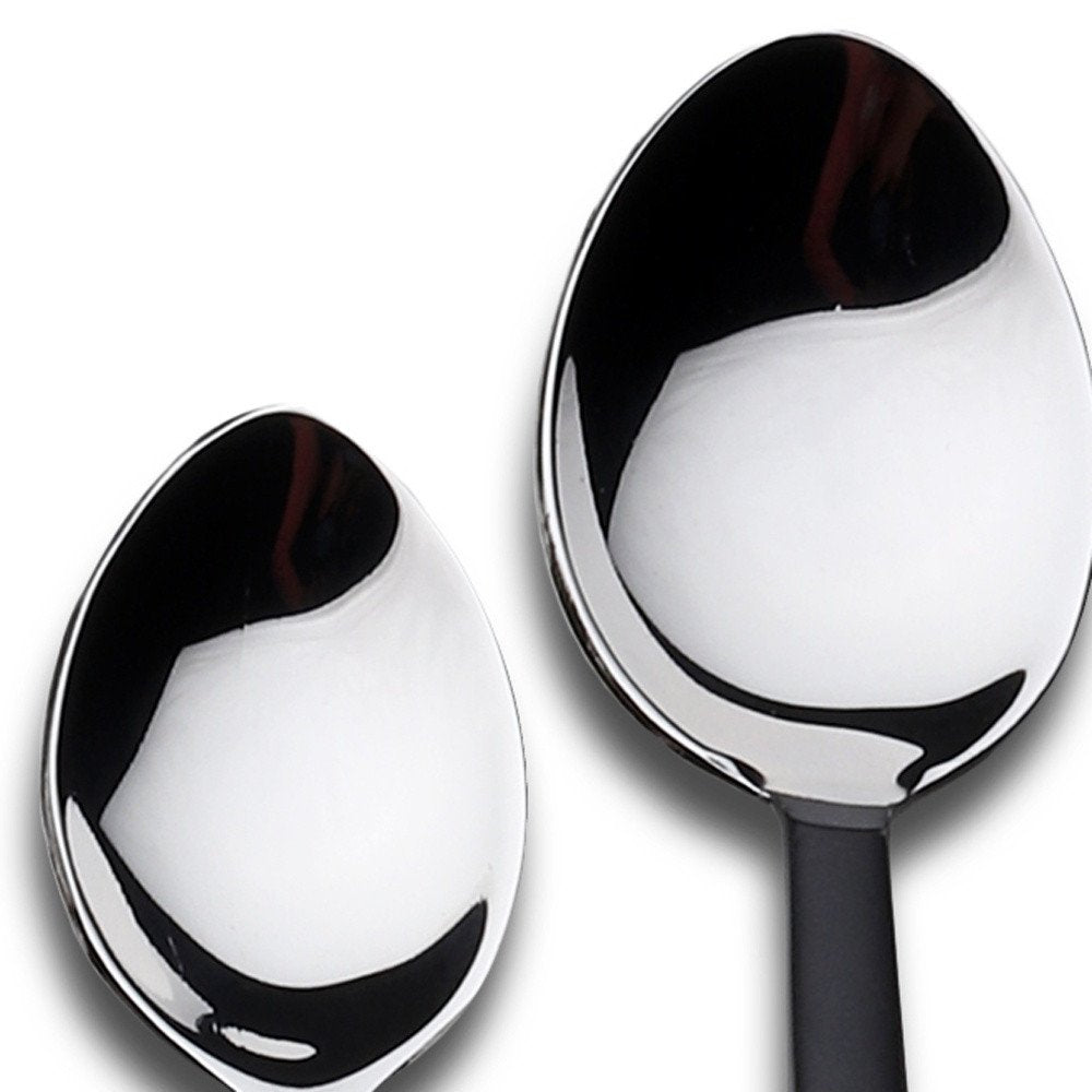 Matte Black Stainless Steel Twenty Piece Hand Forged Flatware Set