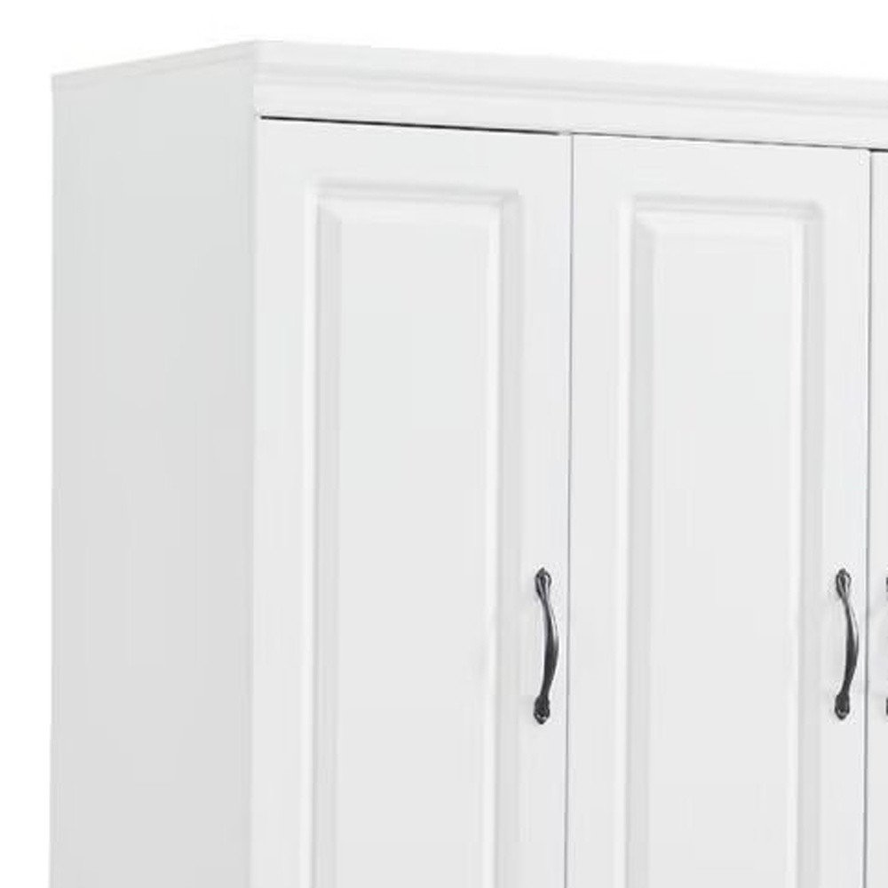 74" White Five Door Two Drawer Combo Dresser