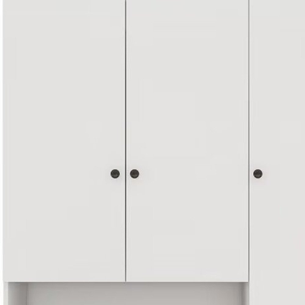 74" White Four Door Three Drawer Combo Dresser