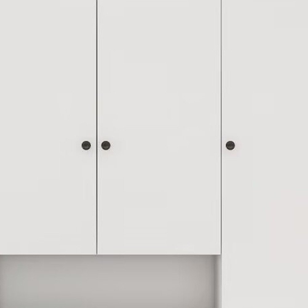 74" White Four Door Three Drawer Combo Dresser