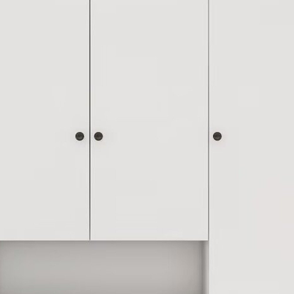 74" White Four Door Three Drawer Combo Dresser