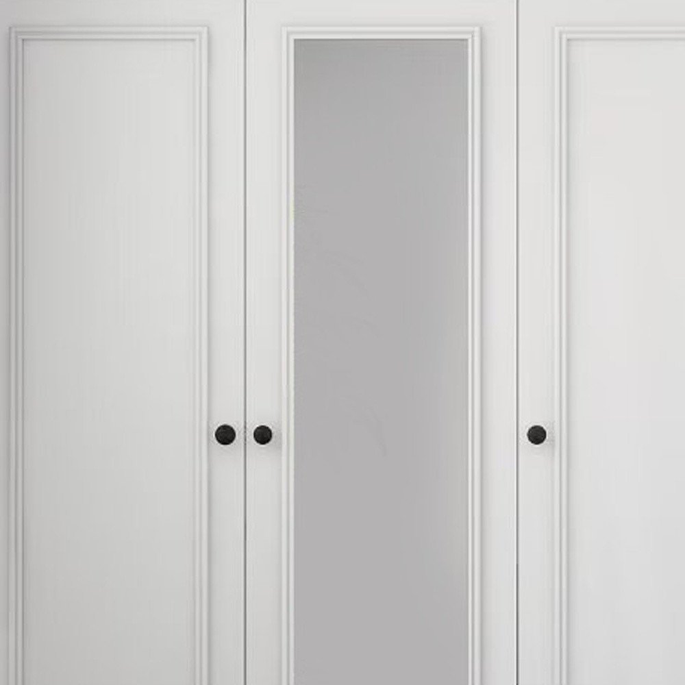 71" White Mirrored Four Door Two Drawer Combo Dresser
