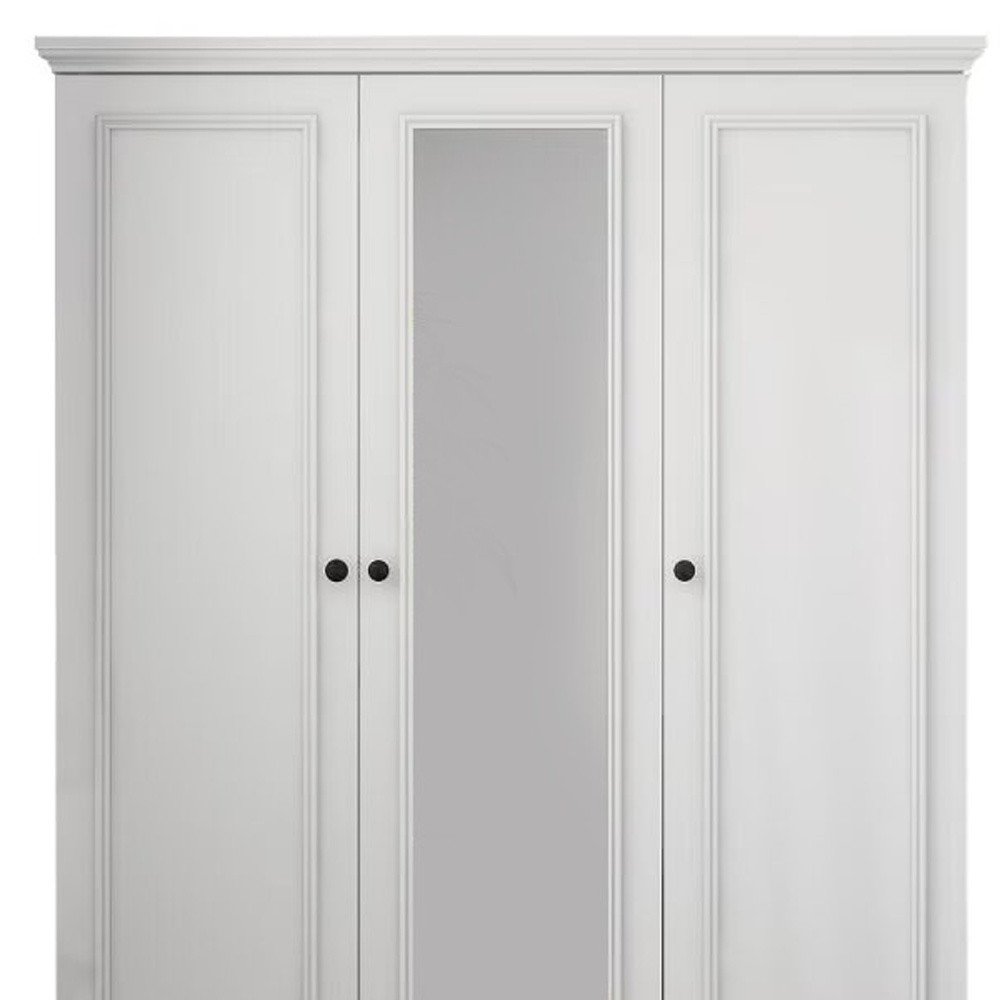 71" White Mirrored Four Door Two Drawer Combo Dresser