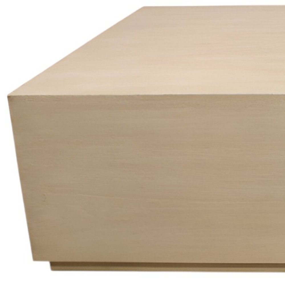 66" Natural Solid Wood Distressed Coffee Table