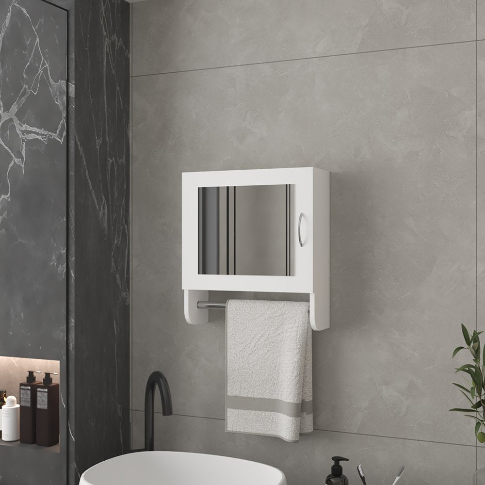 Tocador de baño flotante blanco de 18"