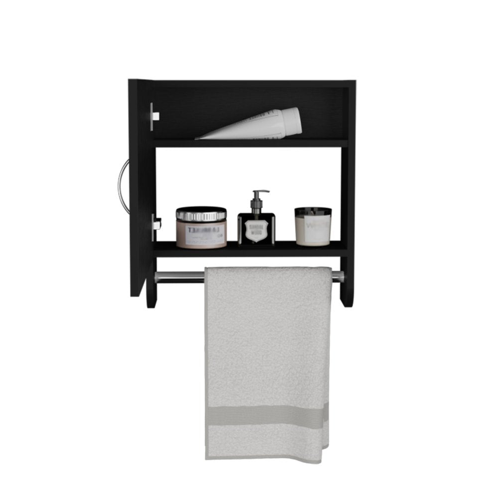 Tocador de baño flotante de madera negra de 18"