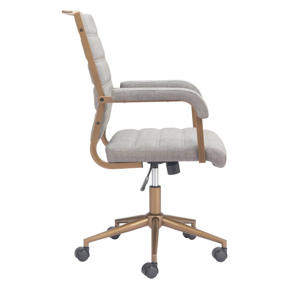 Gray and Bronze Adjustable Height Swivel Rolling Office Chair