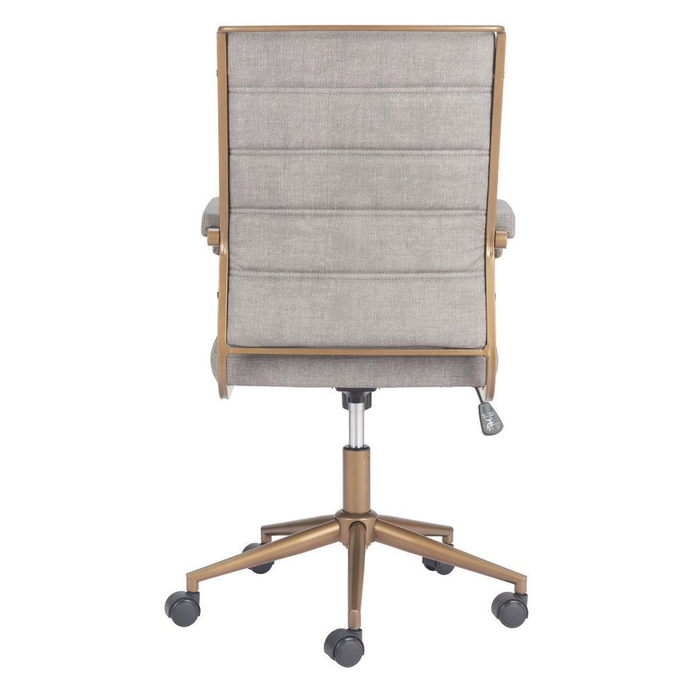Gray and Bronze Adjustable Height Swivel Rolling Office Chair