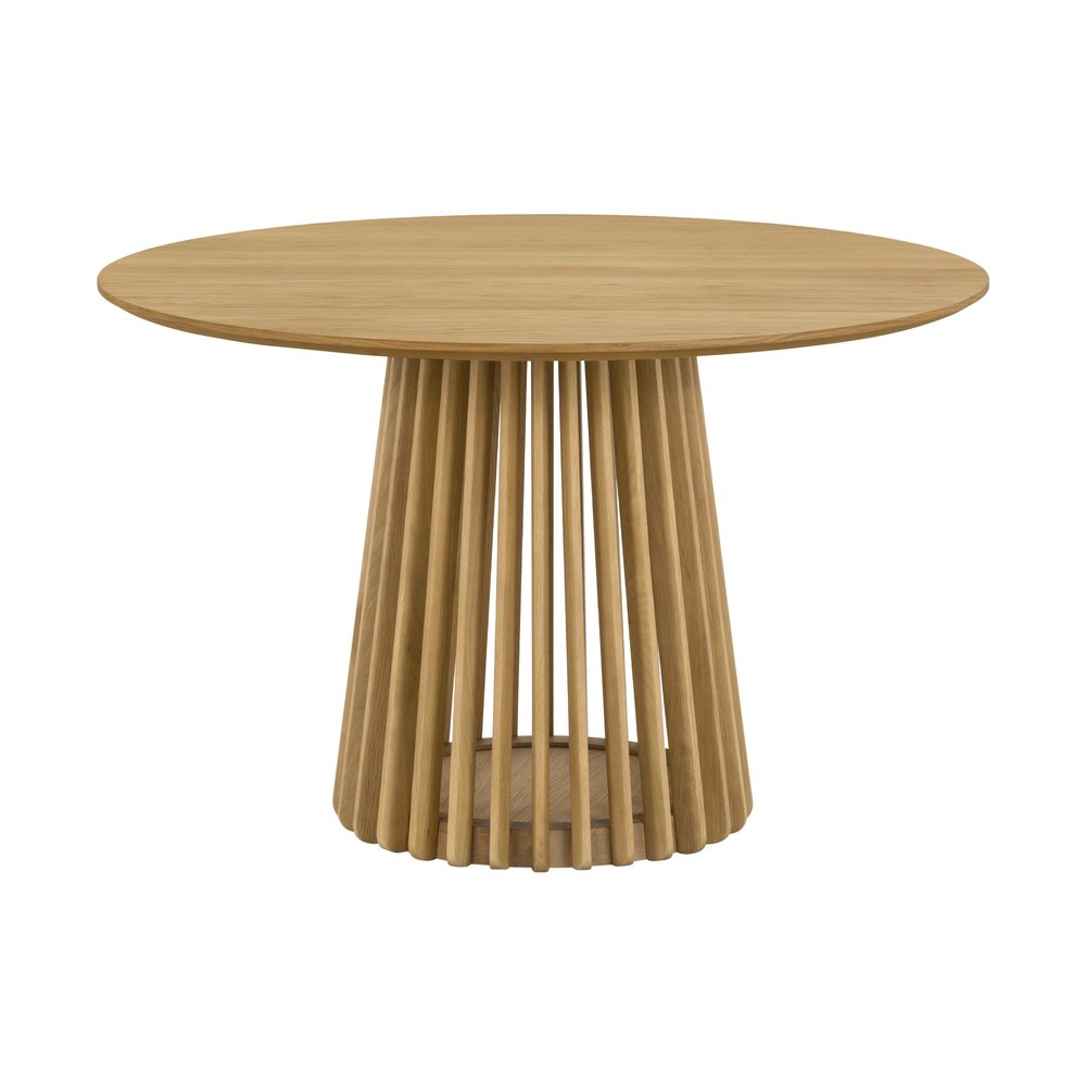 Juego de comedor redondo de cinco piezas de roble con cuatro sillas