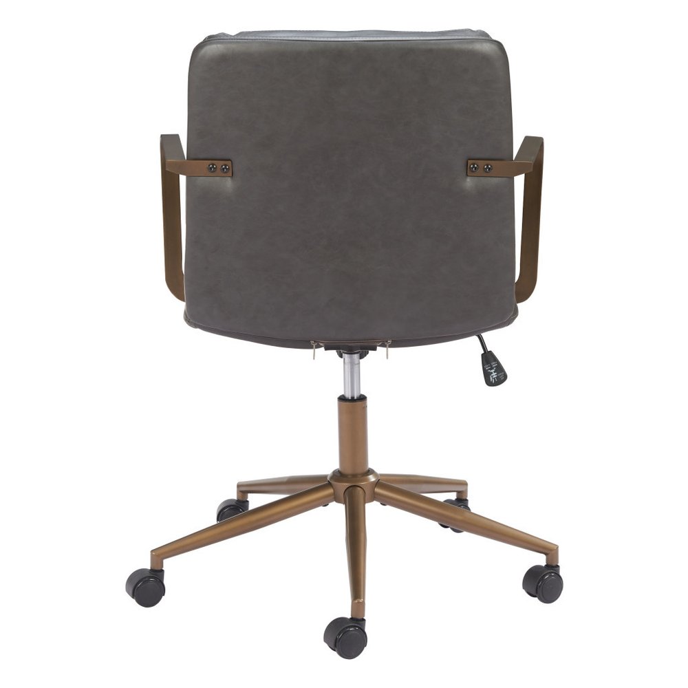 Dark Gray and Bronze Adjustable Height Swivel Rolling Office Chair