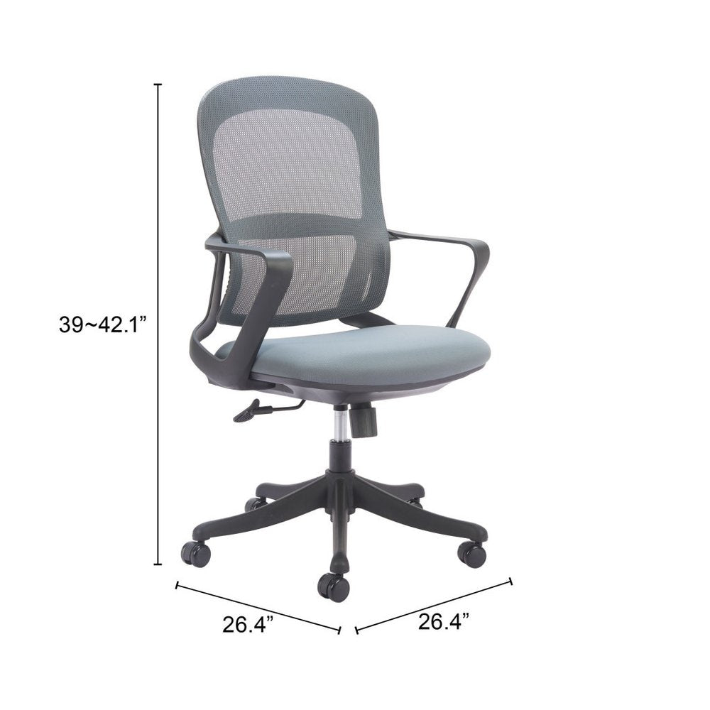Gray and Black Adjustable Height Swivel Rolling Office Chair