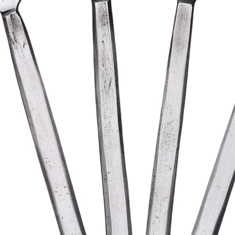 Hammered Silver Stainless Steel Four Piece Hand Forged Butter Knife