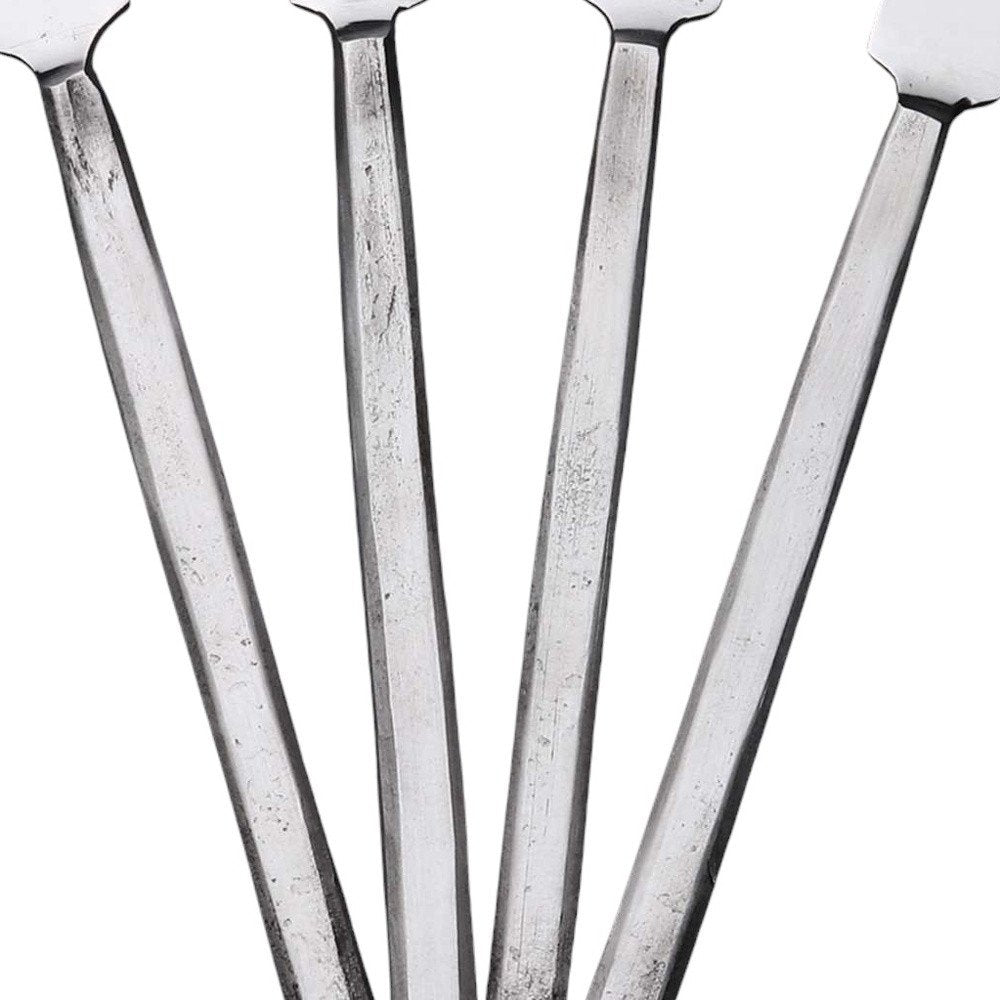 Hammered Silver Stainless Steel Four Piece Hand Forged Butter Knife