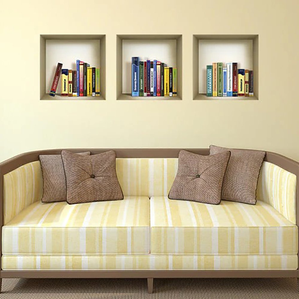 Set of Three Tina Niche 3D Square Peel and Stick Wall Decals