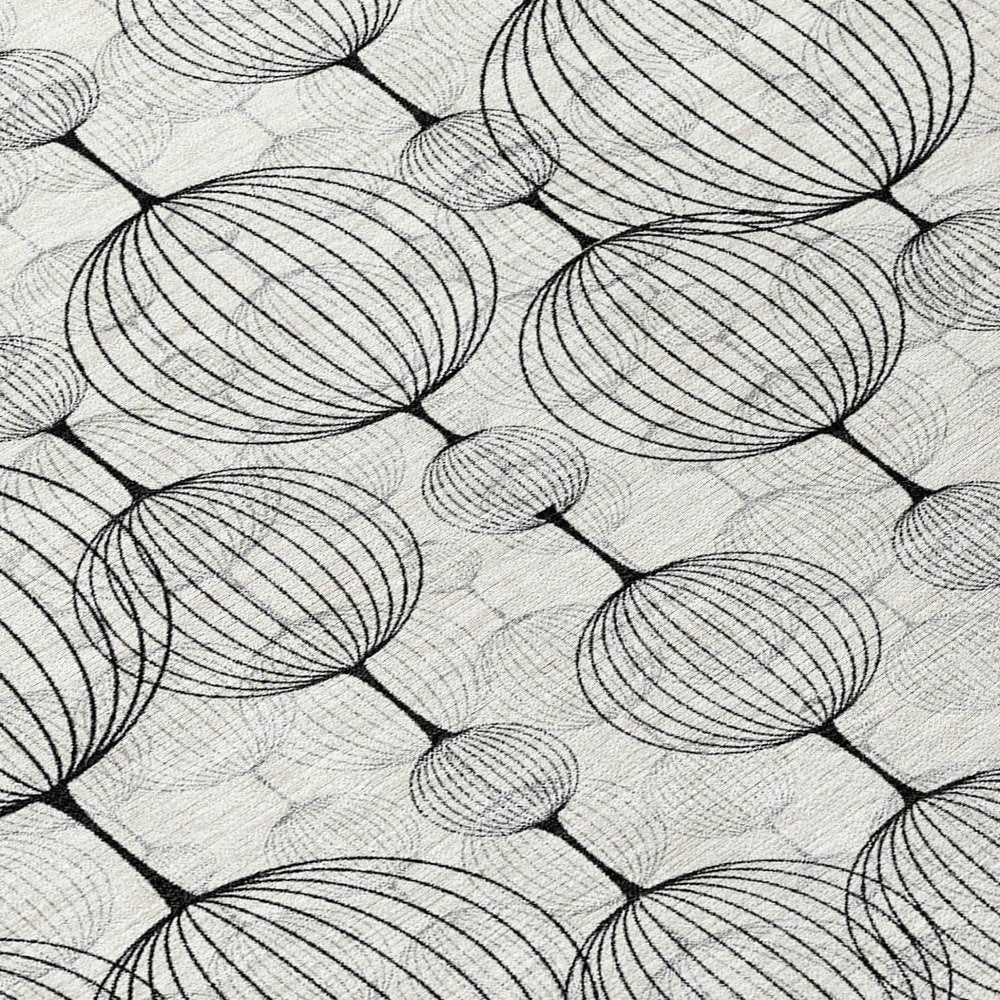 9' X 12' White Gray And Silver Geometric Washable Indoor Outdoor Area Rug