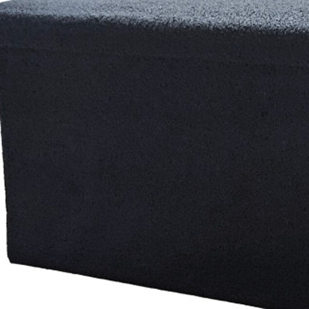 30" Black Boucle Storage Ottoman