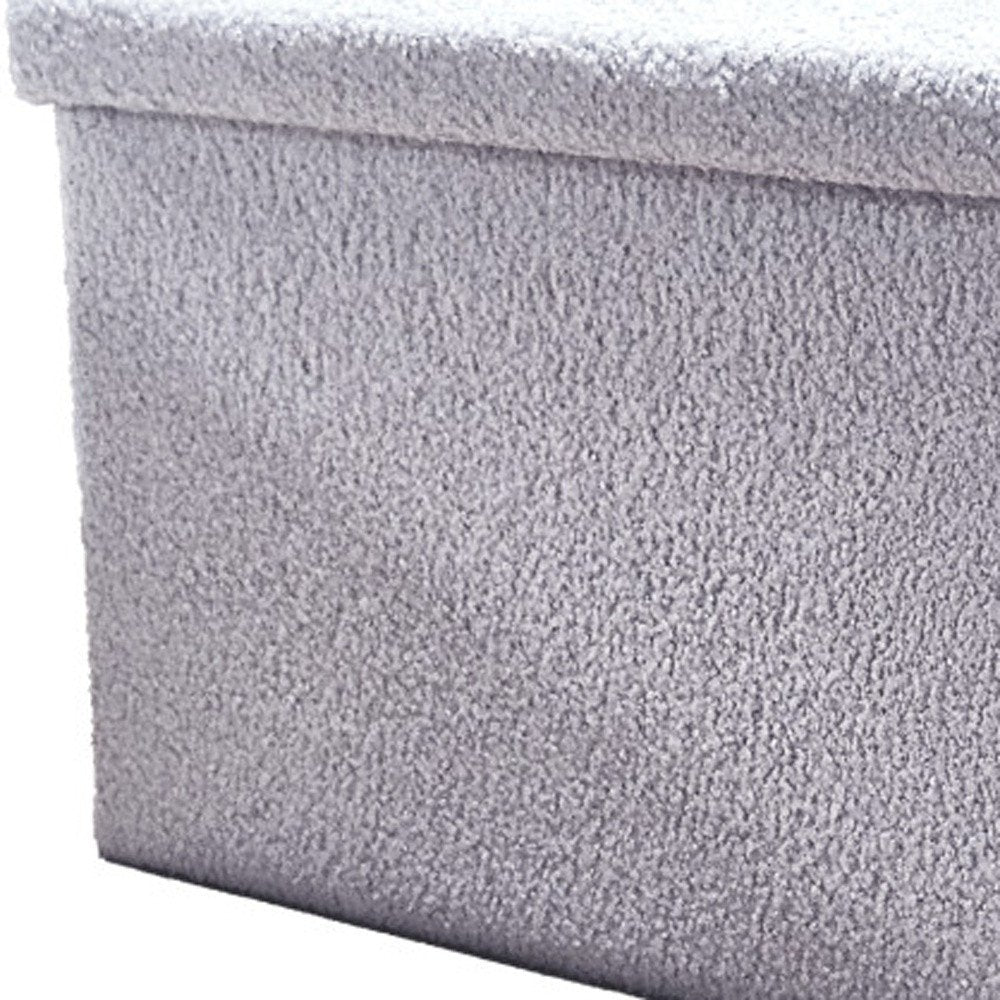 30" Black Boucle Storage Ottoman