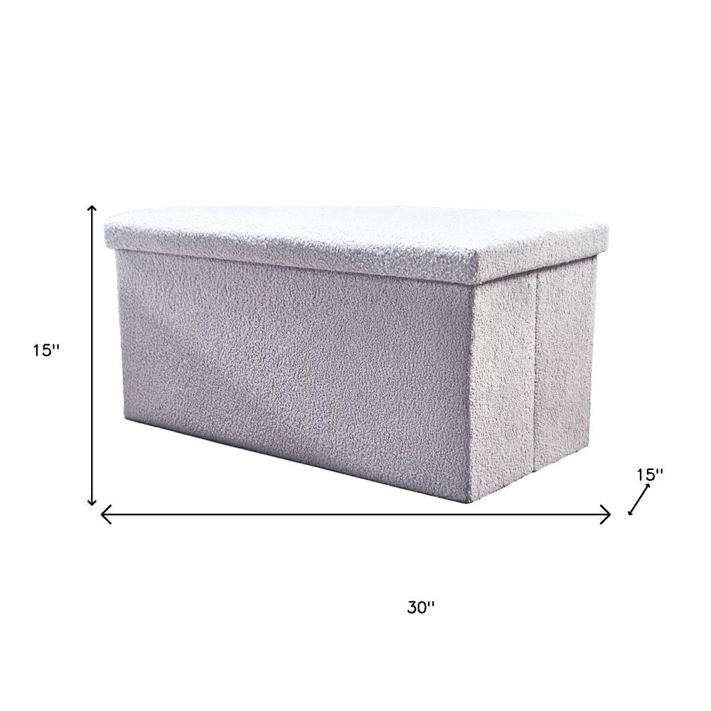 30" Black Boucle Storage Ottoman