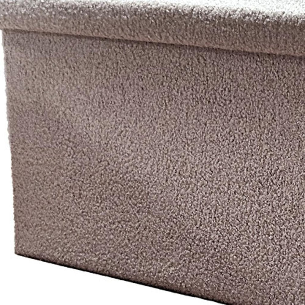 30" Black Boucle Storage Ottoman