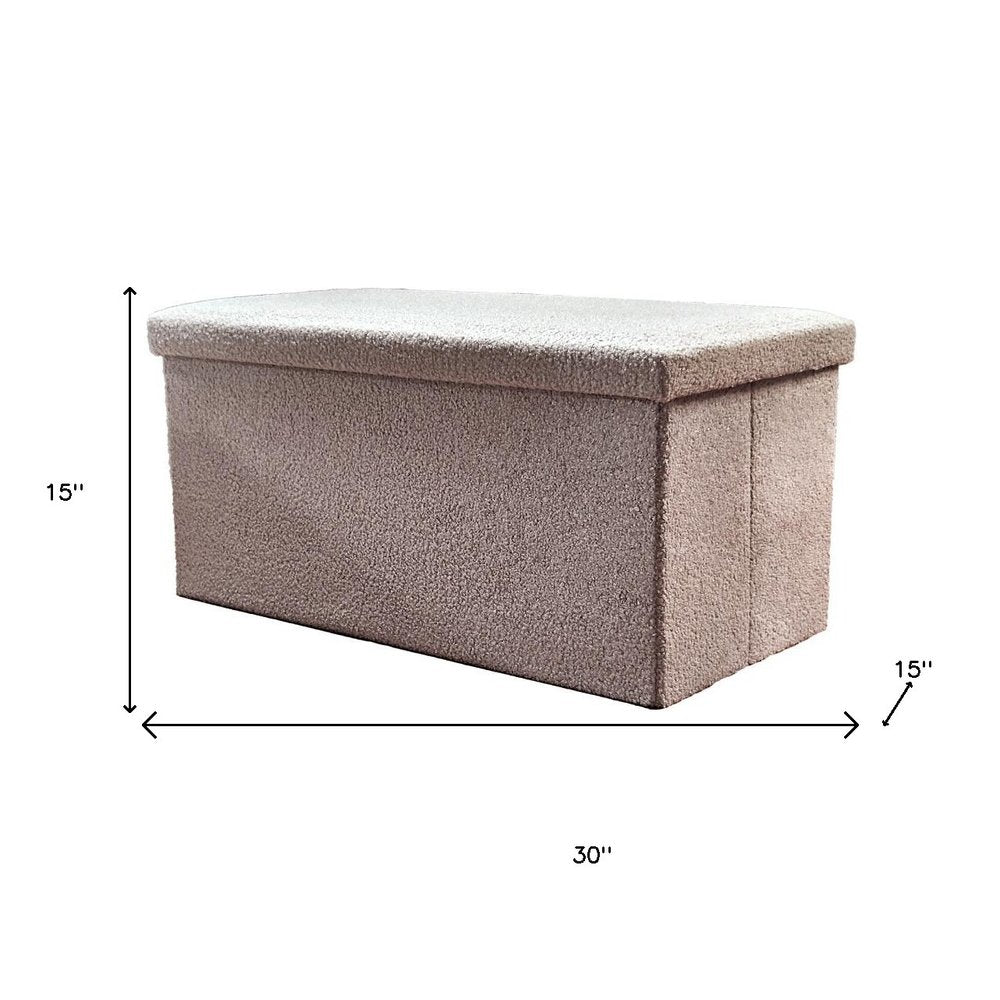 30" Black Boucle Storage Ottoman