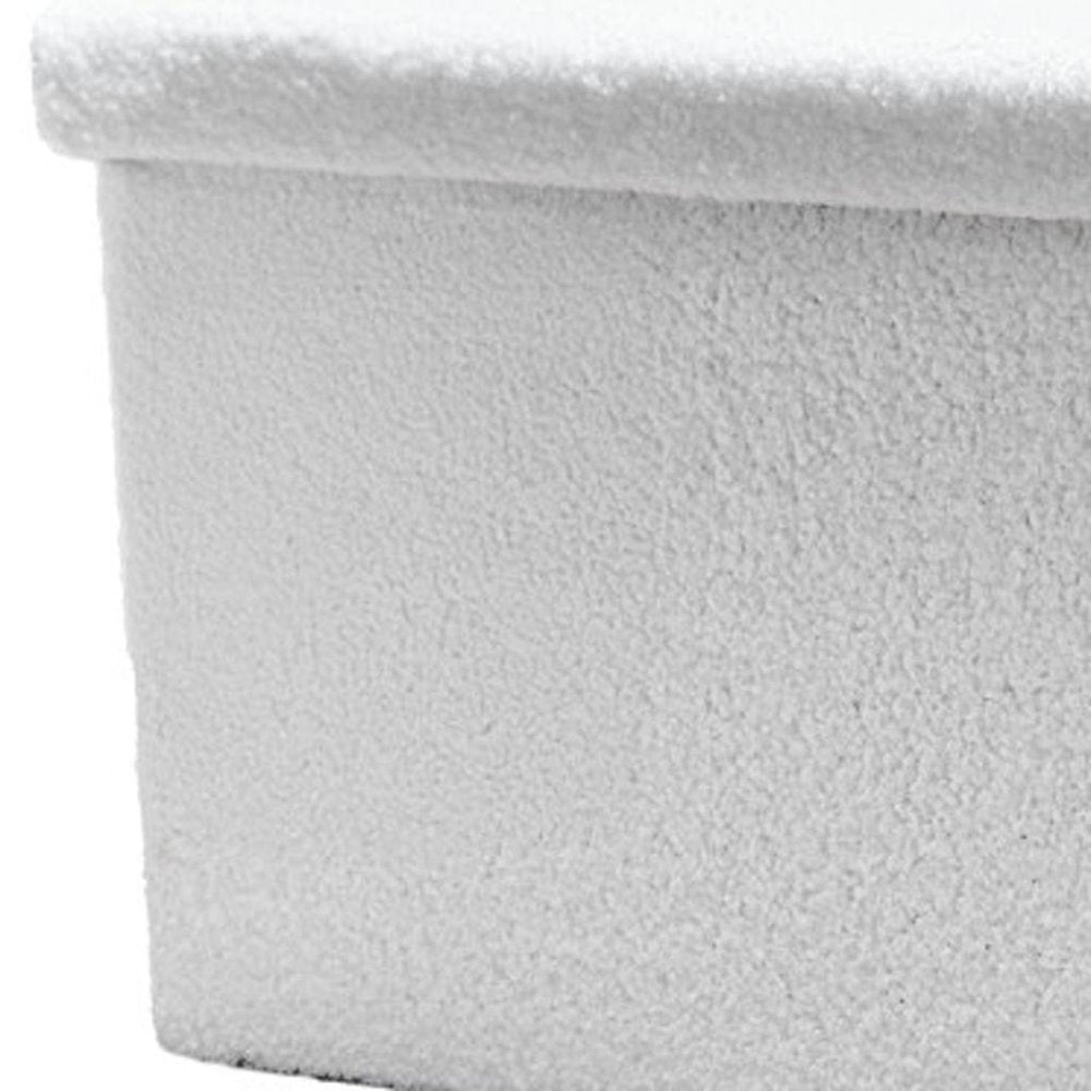 30" Black Boucle Storage Ottoman