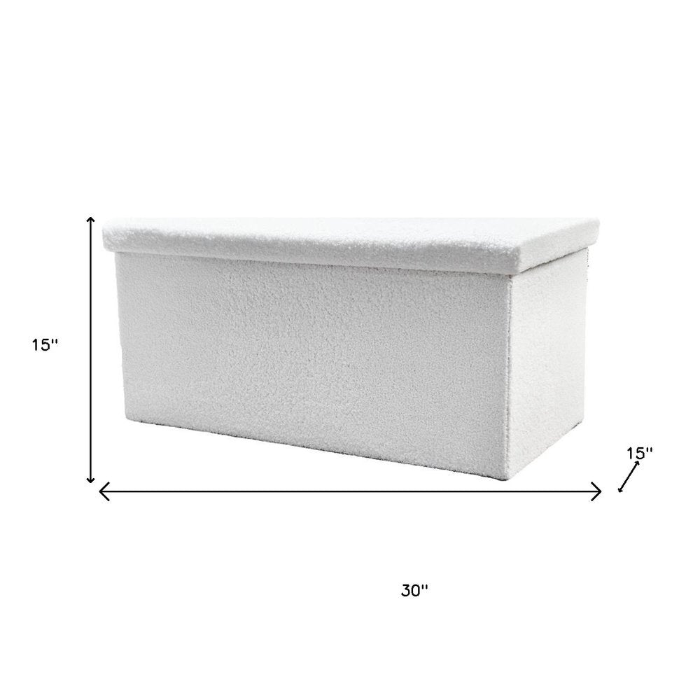 30" Black Boucle Storage Ottoman