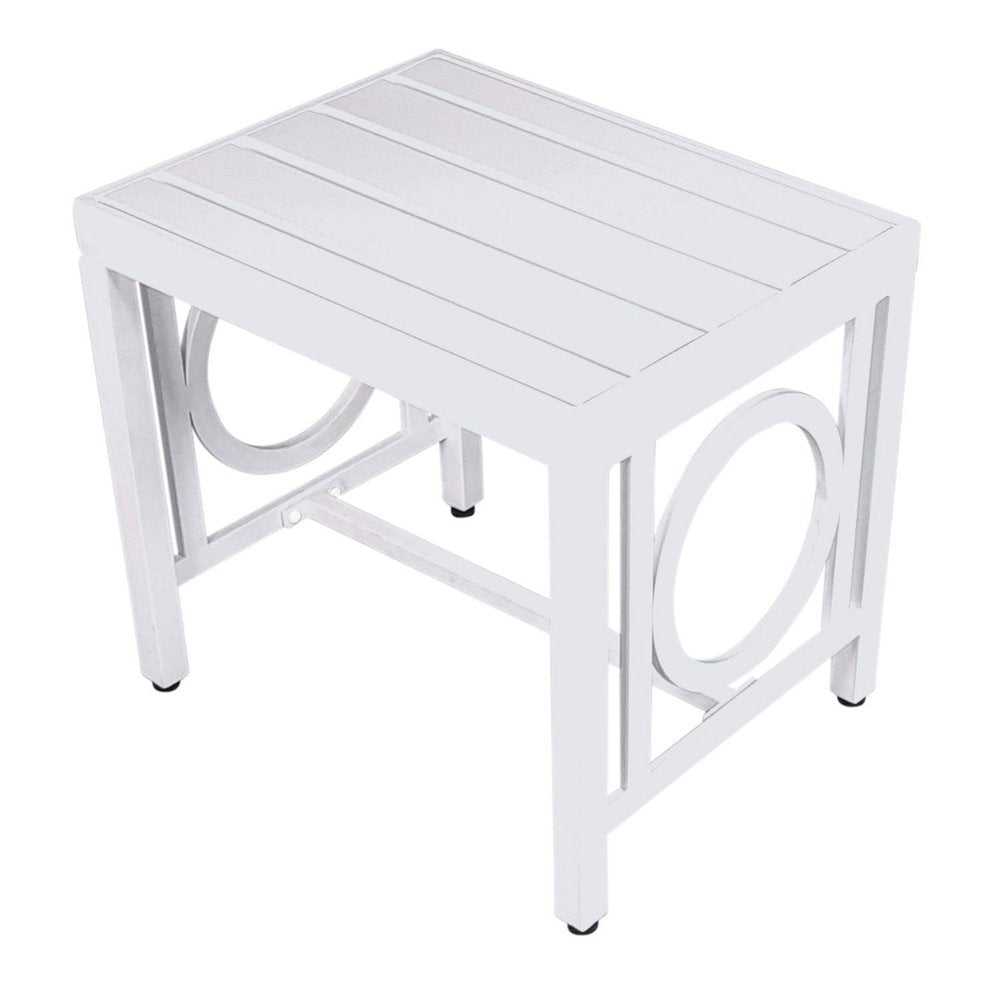 16" White Aluminum Outdoor Side Table