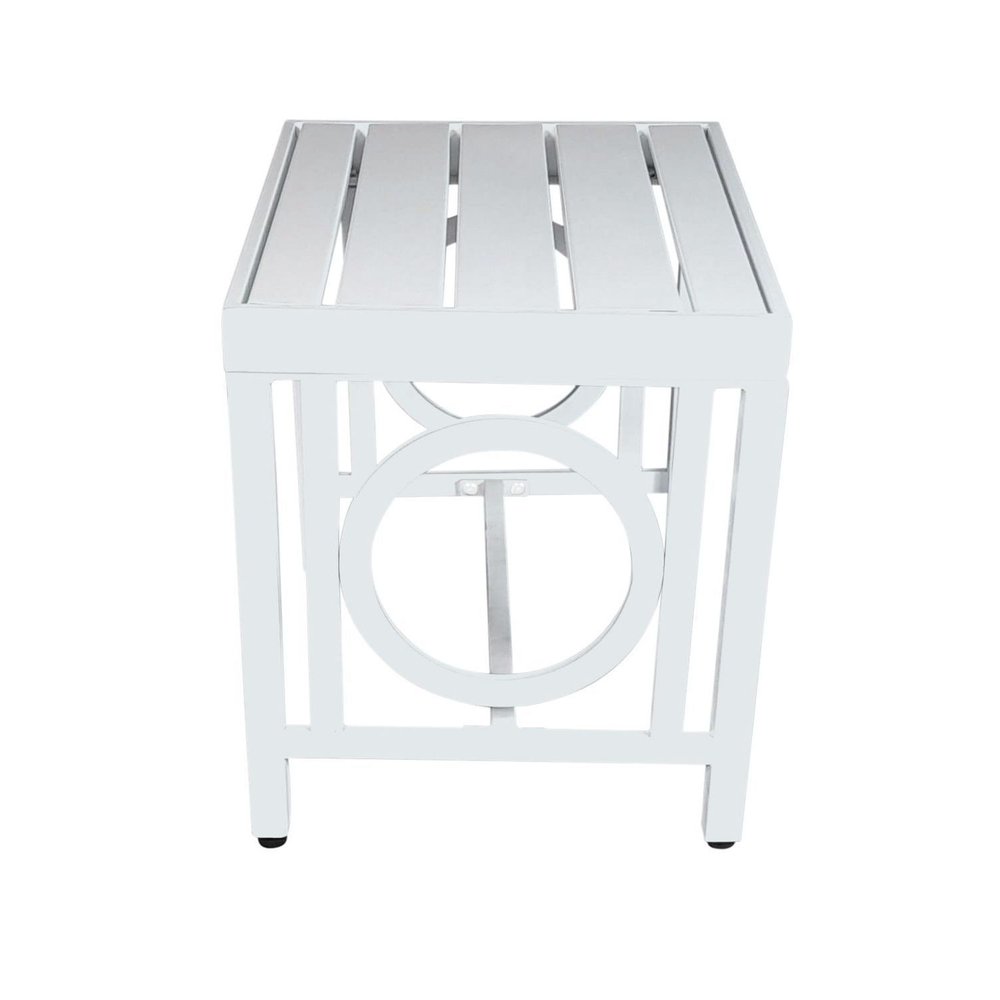 16" White Aluminum Outdoor Side Table