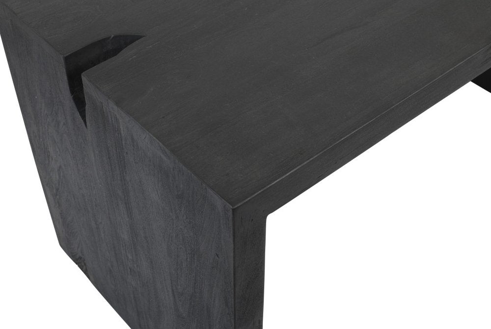 56" Graphite Reclaimed Wood Sled Writing Desk
