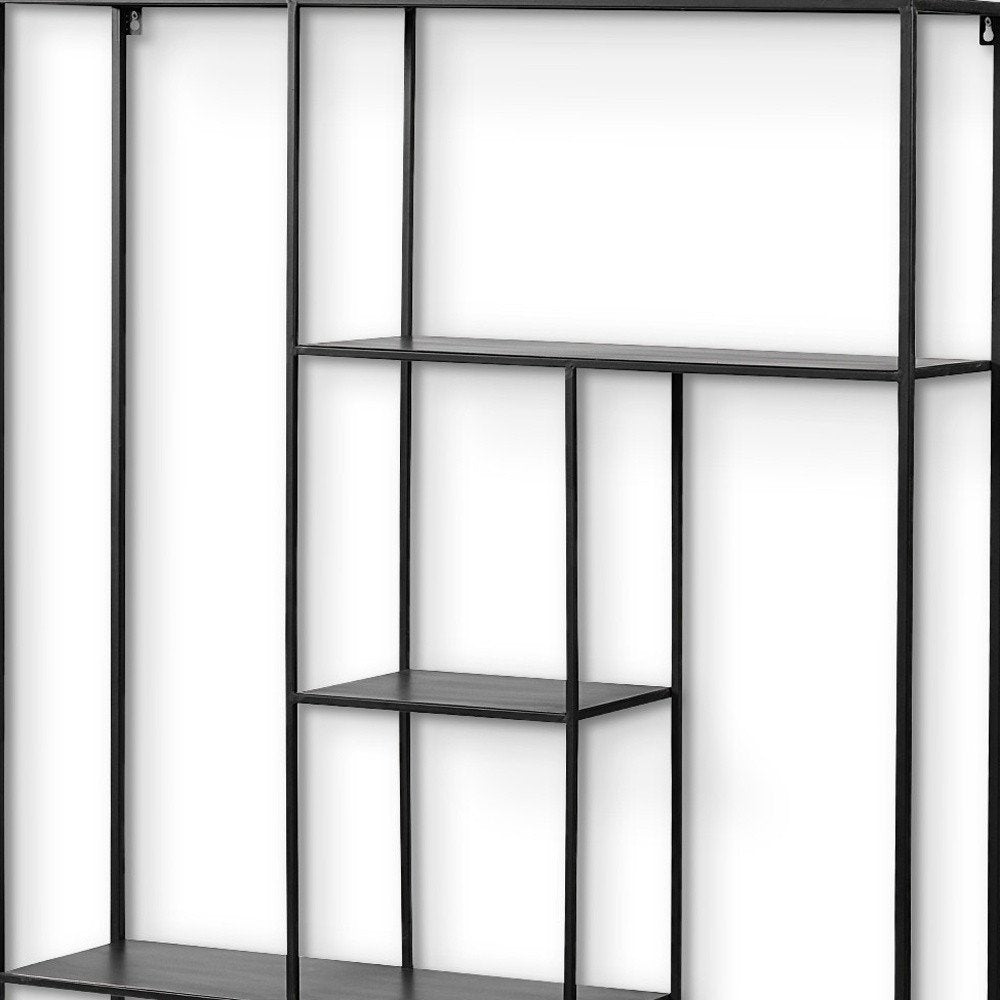 Estante escalonado de pared de metal negro de 39"
