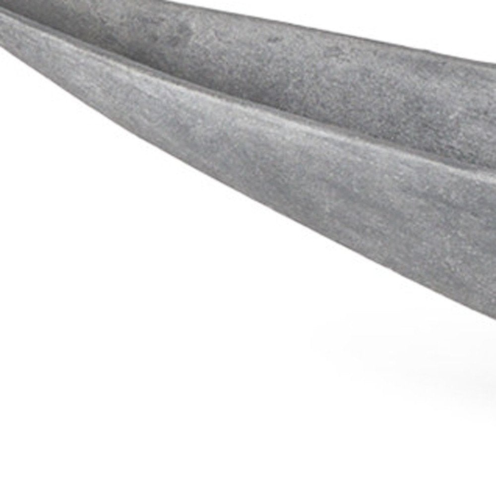 Cuenco central ovalado de aluminio fundido gris de 32"