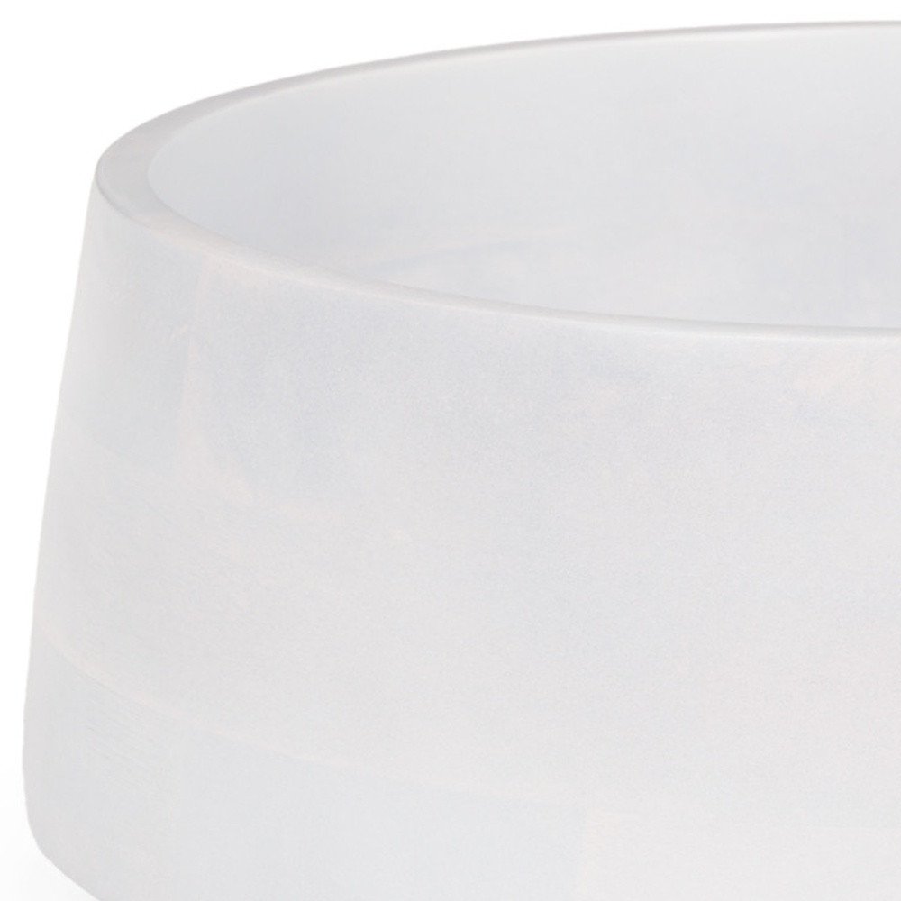 14" White Wood Round Centerpiece Bowl