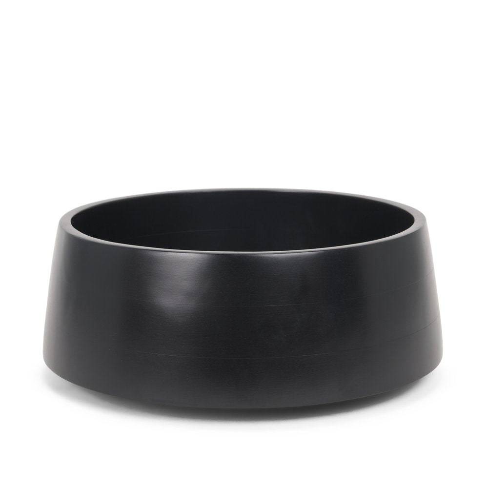 Cuenco redondo de madera negra de 14" para centro de mesa