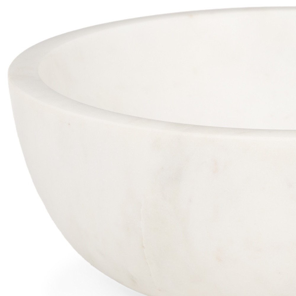 10" White Marble Round Centerpiece Bowl