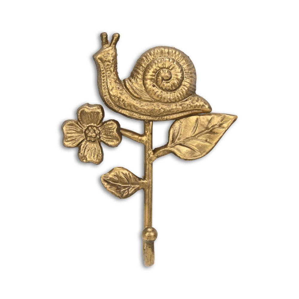 Gancho de pared de caracol de hierro fundido dorado de 5"