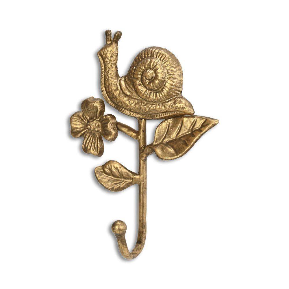 Gancho de pared de caracol de hierro fundido dorado de 5"