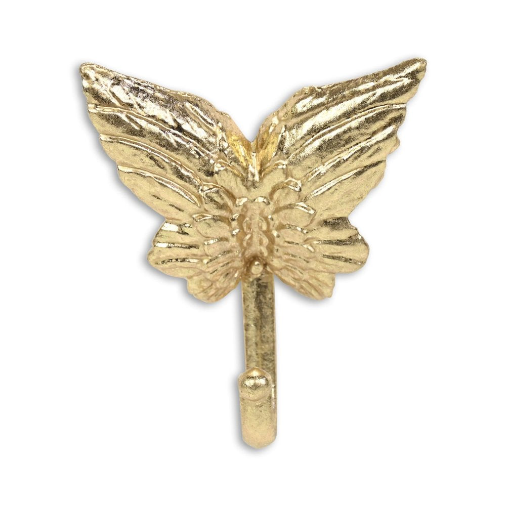 Gancho de pared de mariposa de hierro fundido dorado de 5"
