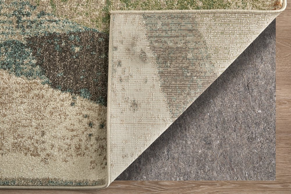 9' X 12' Ivory Blue And Green Checkered Area Rug