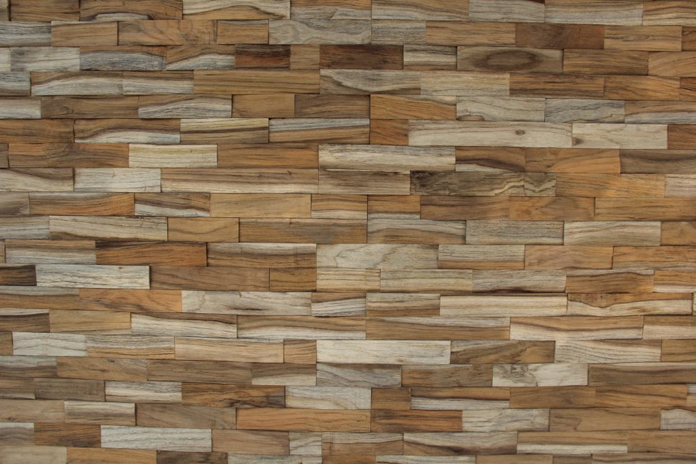 Brown 3D Embossed Abstract Brushed Teak Reclaimed Wood Decorative Wall Panels
