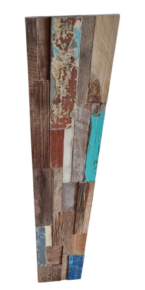 Blue Natural And Navy Blue 3D Embossed Teak Decorative Wall Panel