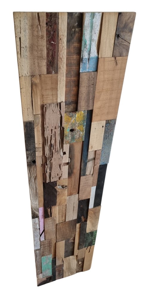 Blue Natural And Navy Blue 3D Embossed Teak Decorative Wall Panel