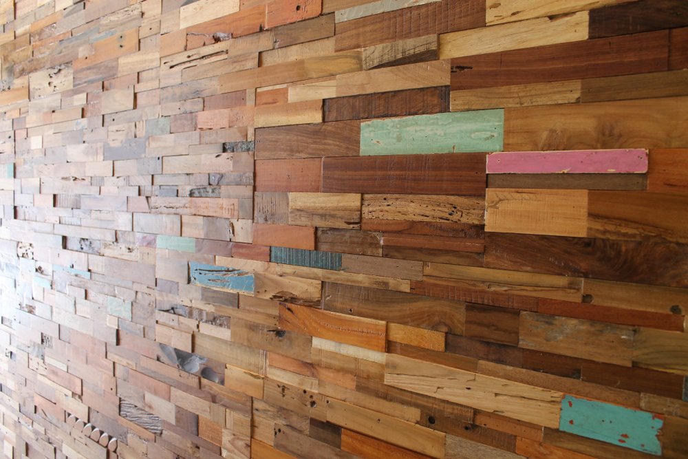 Blue Natural And Navy Blue 3D Embossed Teak Decorative Wall Panel