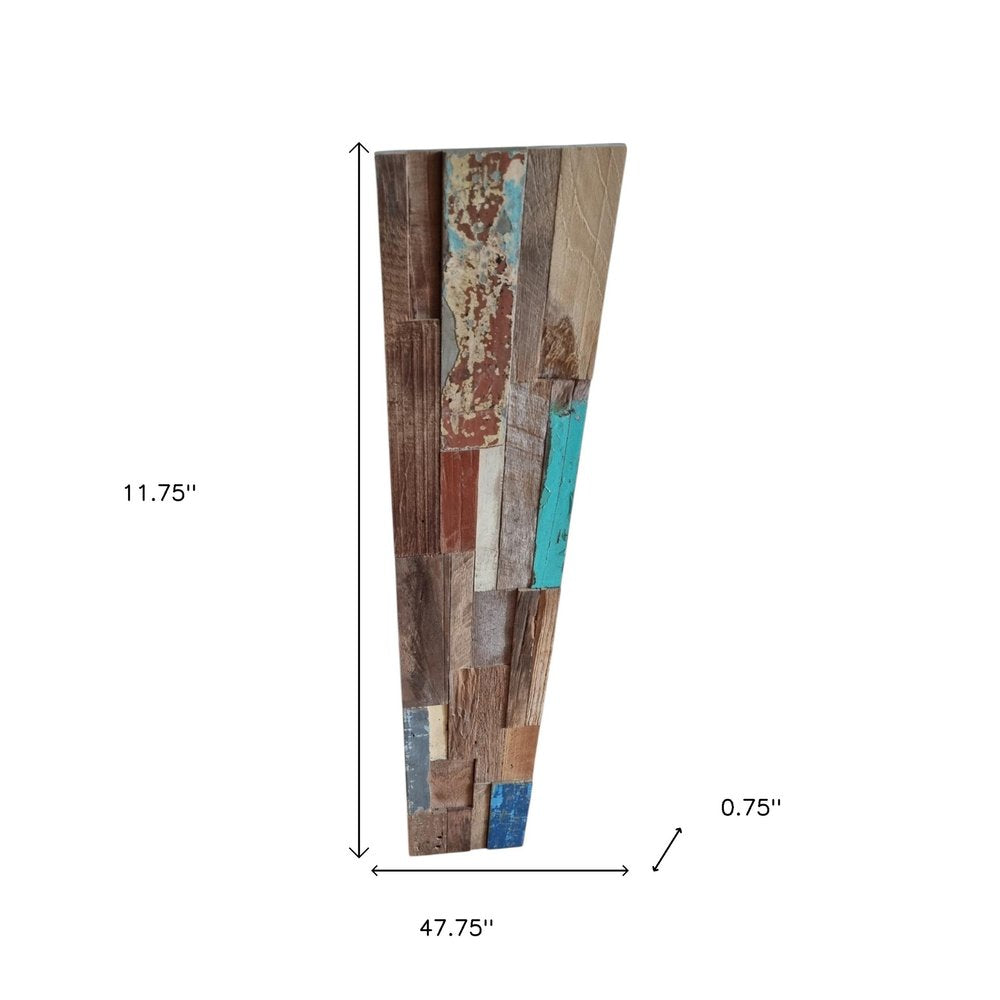 Blue Natural And Navy Blue 3D Embossed Teak Decorative Wall Panel