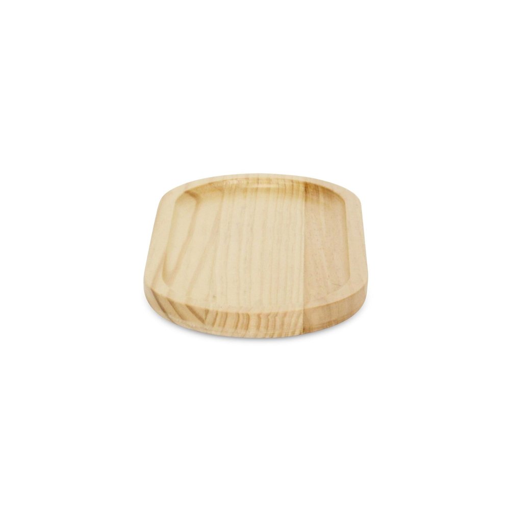 12" Natural Solid Wood Handmade Oval Vanity Tray