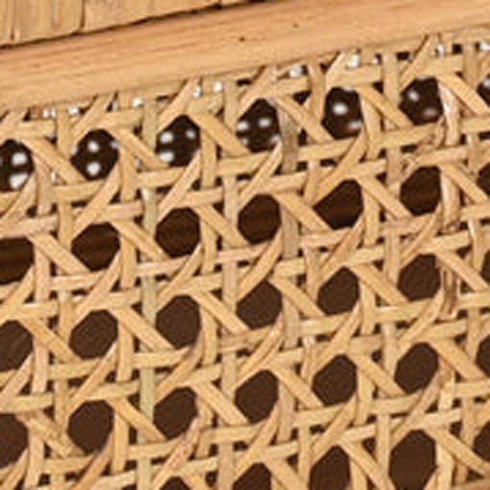 Set Of Two Natural Wood Rattan And Glass Jewelry Boxes