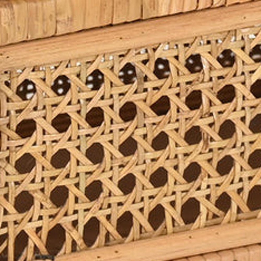 Set Of Two Natural Wood Rattan And Glass Jewelry Boxes