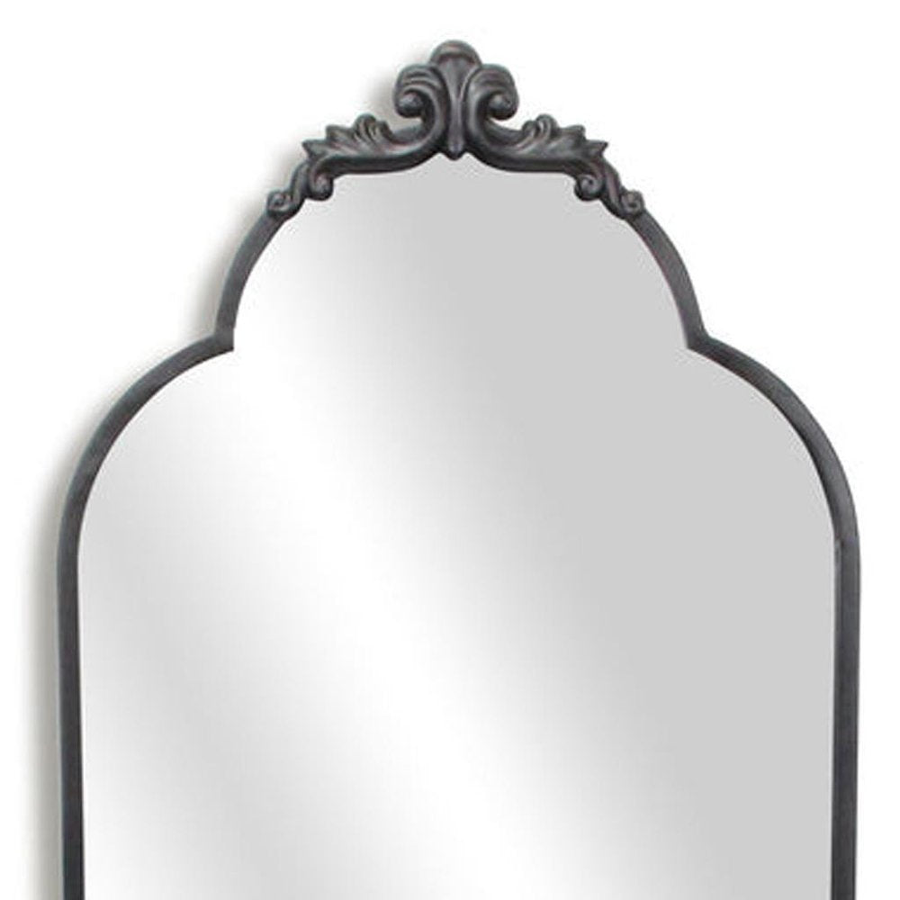 65" Black Metal Arch Full Length Hanging Mirror