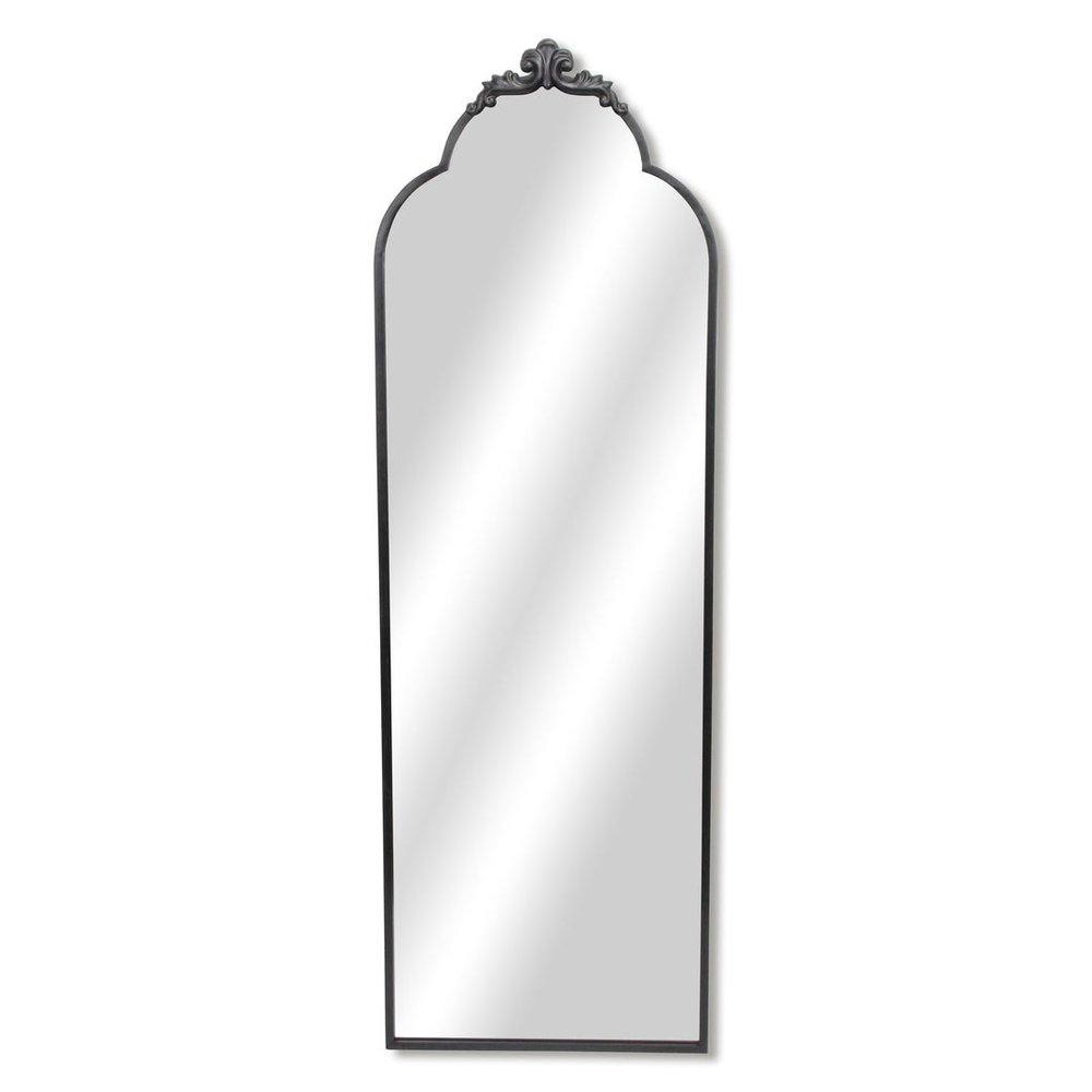 65" Black Metal Arch Full Length Hanging Mirror