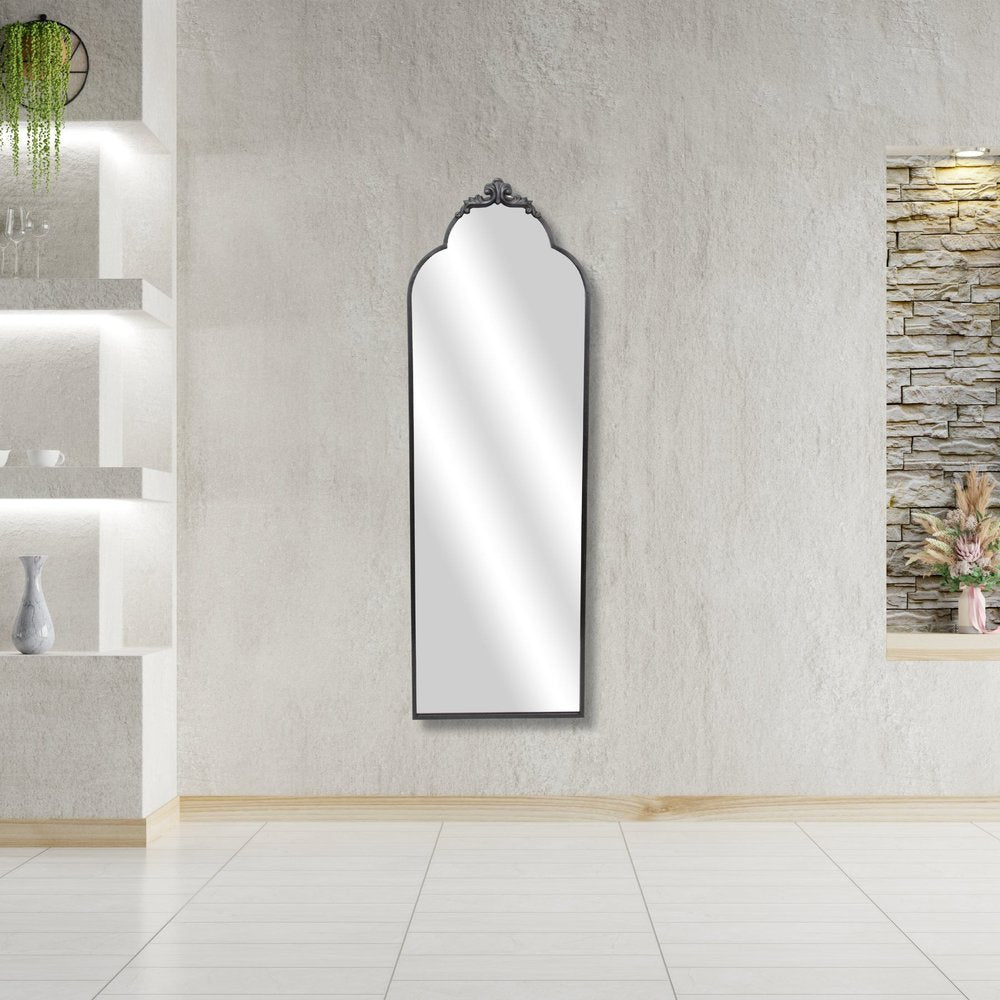 65" Black Metal Arch Full Length Hanging Mirror